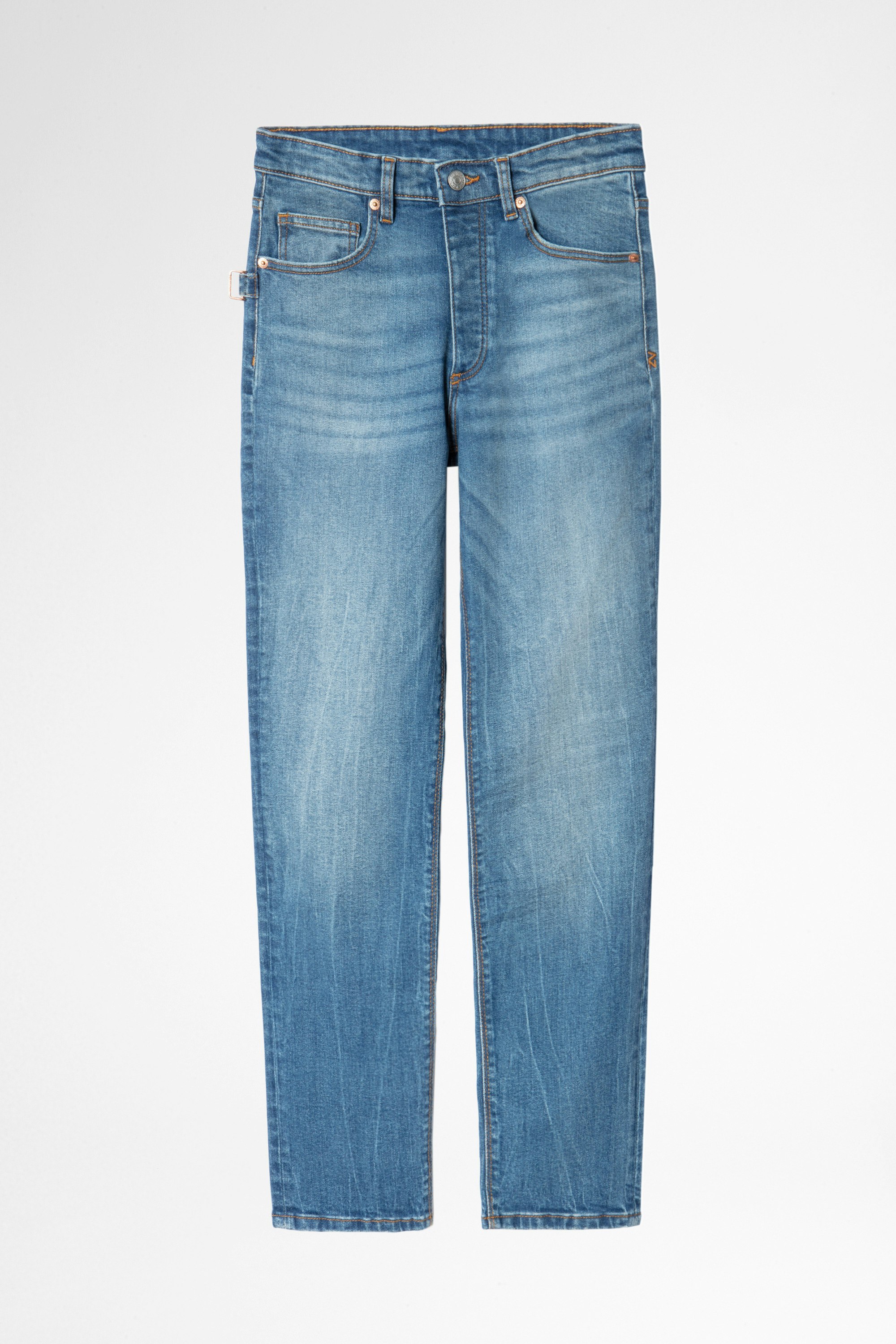 Jeans Mamma Light Blaue Damen-Jeans aus Baumwoll-Denim in Washed-Optik