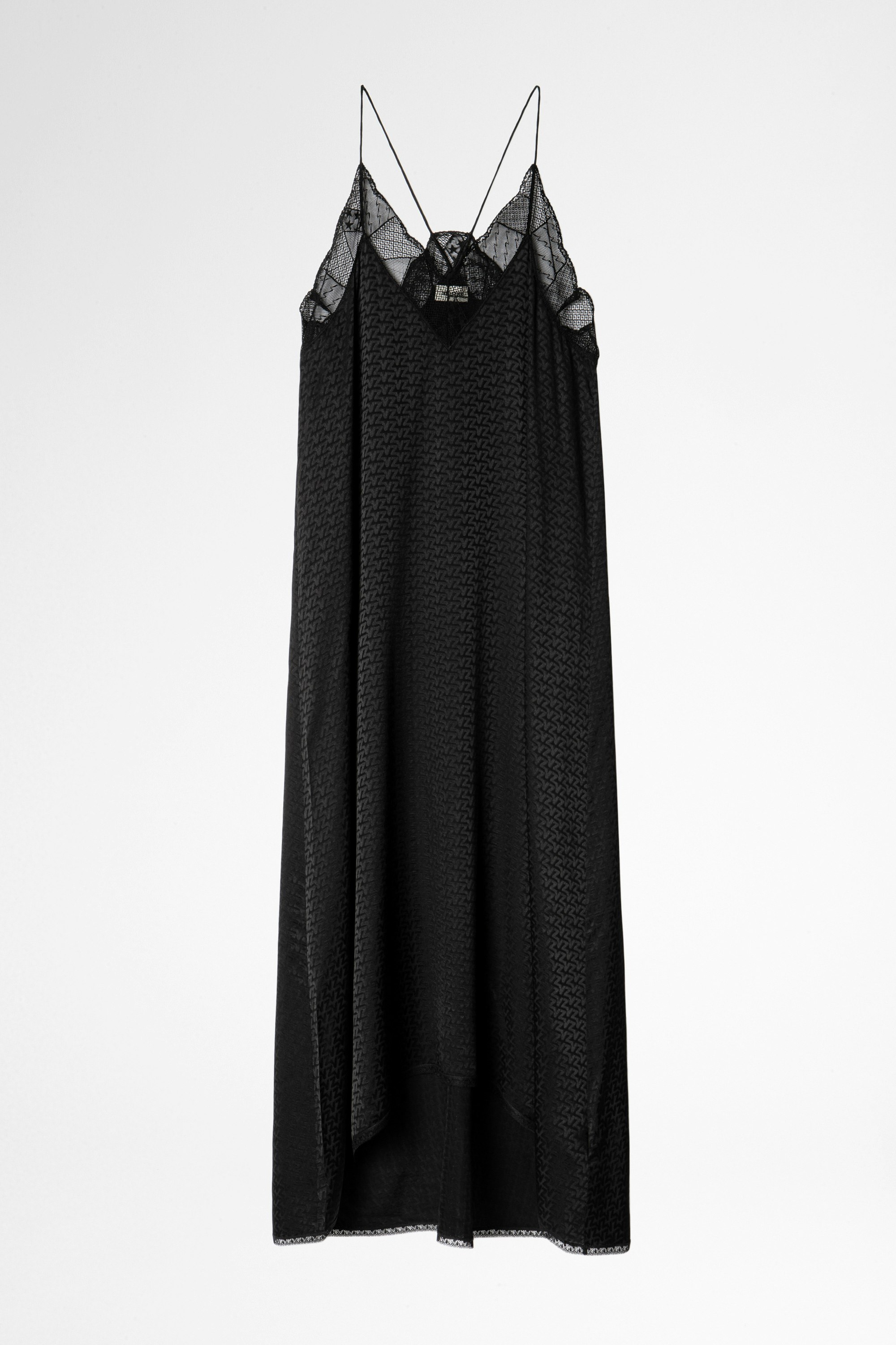 Kleid aus Seide Risty Jac ZV Schwarzes Damenkleid aus Seiden-Jacquard.