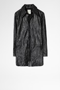 Tris Cuir Froissé Shirt - Zadig&Voltaire women’s black lambskin shirt.