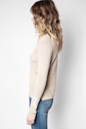 Sourca Cashmere  Sweater - Women’s beige recycled cashmere sweater.
