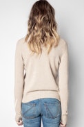 Sourca Cashmere  Sweater - Women’s beige recycled cashmere sweater.
