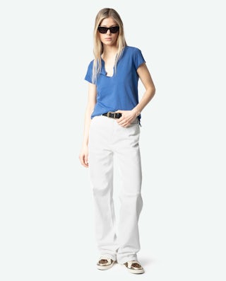 Belt Rise 35 mm - 35mm wide smooth leather belt with signature wings on the buckle.