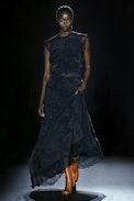 Rage Jac Leo Silk Dress - Women's silk short-sleeved long dress.