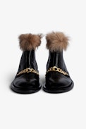 Laureen Faux Fur Ankle Boots - With faux fur and a front chain for an added twist, and the brand's signature wings, the iconic Laureen Roma ankle boots are the ultimate rock footwear.
