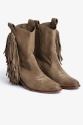 Pilar High Suede Leather Ankle Boots - Women’s taupe Pilar High Suede leather ankle boots