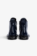 Botines Laureen - Botines de piel brillante azul marino para mujer