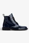 Botines Laureen - Botines de piel brillante azul marino para mujer
