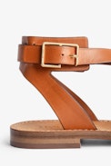 Cecilia Caprese Sandals - Women's leather sandals with straps and C-shaped buckles