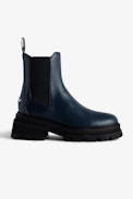 Ride Chelsea Boots - Women’s semi-patent smooth leather Chelsea boots with wings charm.