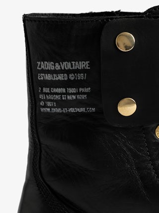 Joe Boots - Women's laceless combat boots with gold toned hardware.