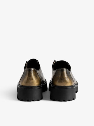 Joe Derby Shoe - Laceless Derby shoes in brush off leather.