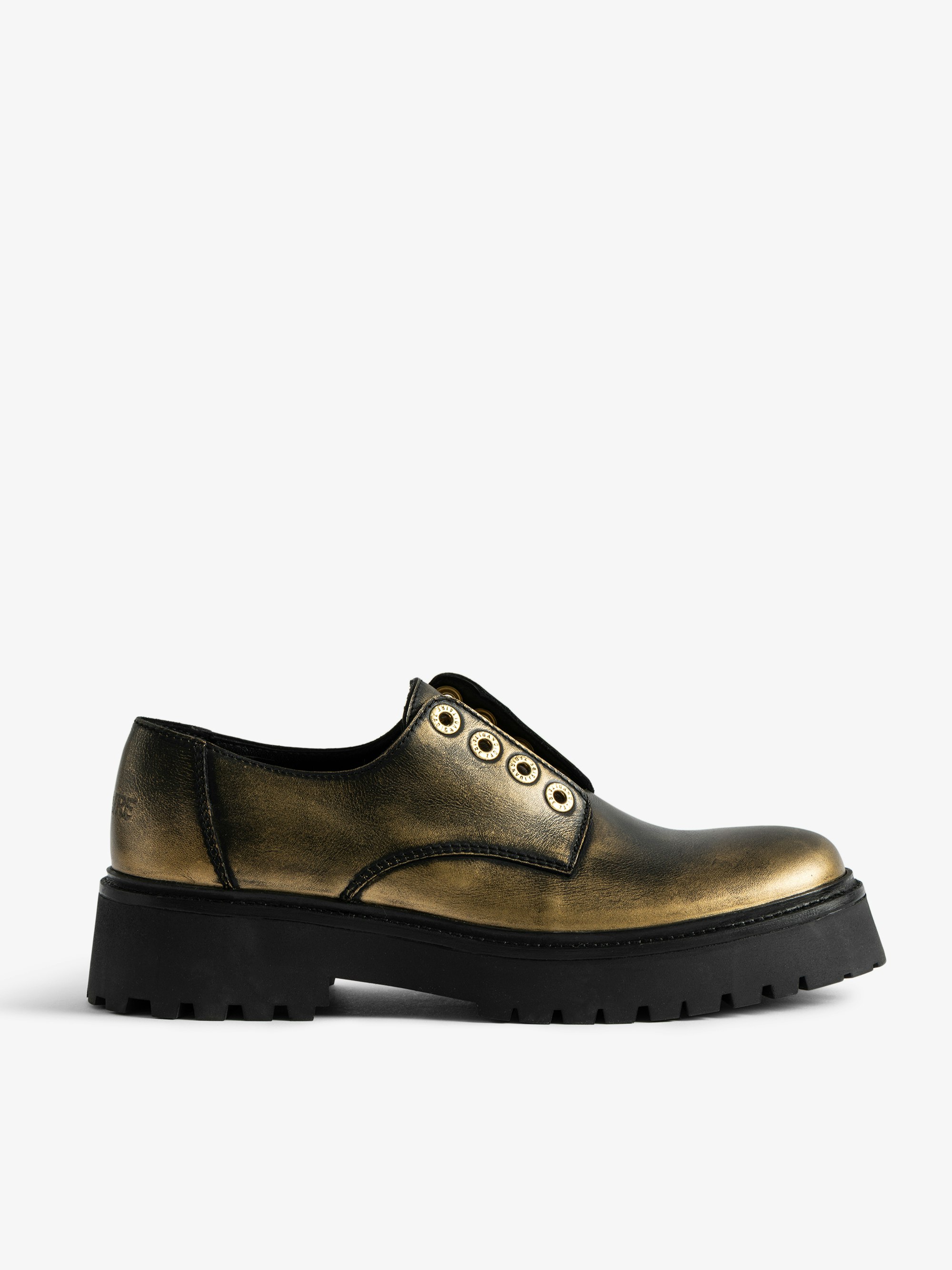 Derbies Joe Derby - Schnürlose Derby-Schuhe aus Brush-Off-Leder.