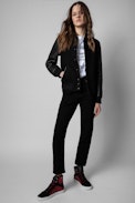 Sneakers ZV1747 High Flash - Sneakers alte in pelle scamosciata nera e rossa effetto pitone, donna