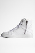 ZV1747 High Flash Sneakers Leather - Women’s white leather high-top sneakers with ZV heart