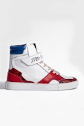 ZV1747 High Flash Sneakers - Women's high-top trainers in tricolored leather. Buying this product, you support a responsible leather production through Leather Working Group.