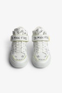 ZV1747 Mid Flash Fluorescent Suede Charms Sneakers - Suede mid-top sneakers with lettering and Velcro fastening