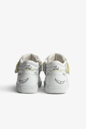 ZV1747 Mid Flash Fluorescent Suede Charms Sneakers - Suede mid-top sneakers with lettering and Velcro fastening