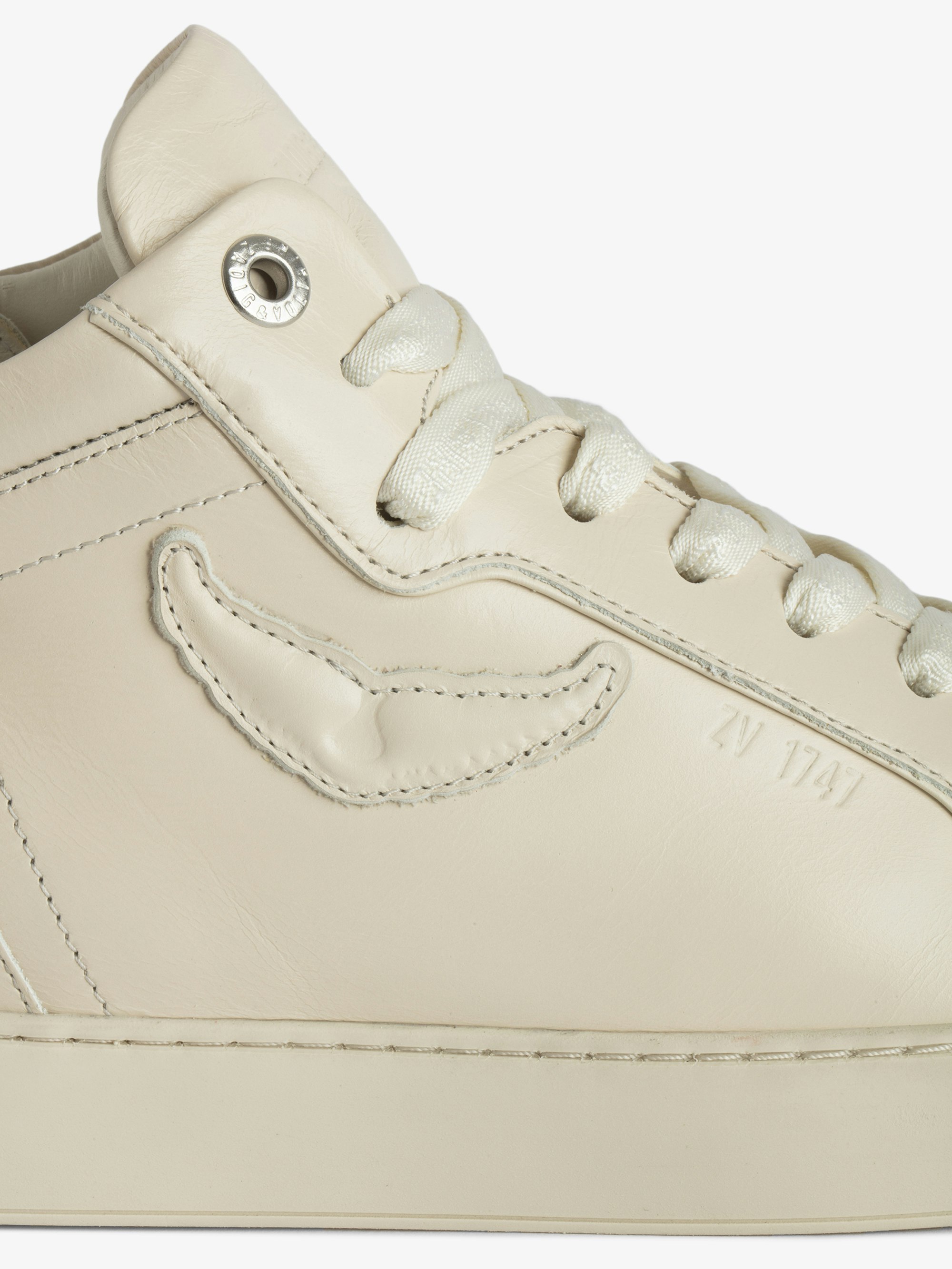Women's High-Top Ecru Leather Sneakers | Zadig&Voltaire