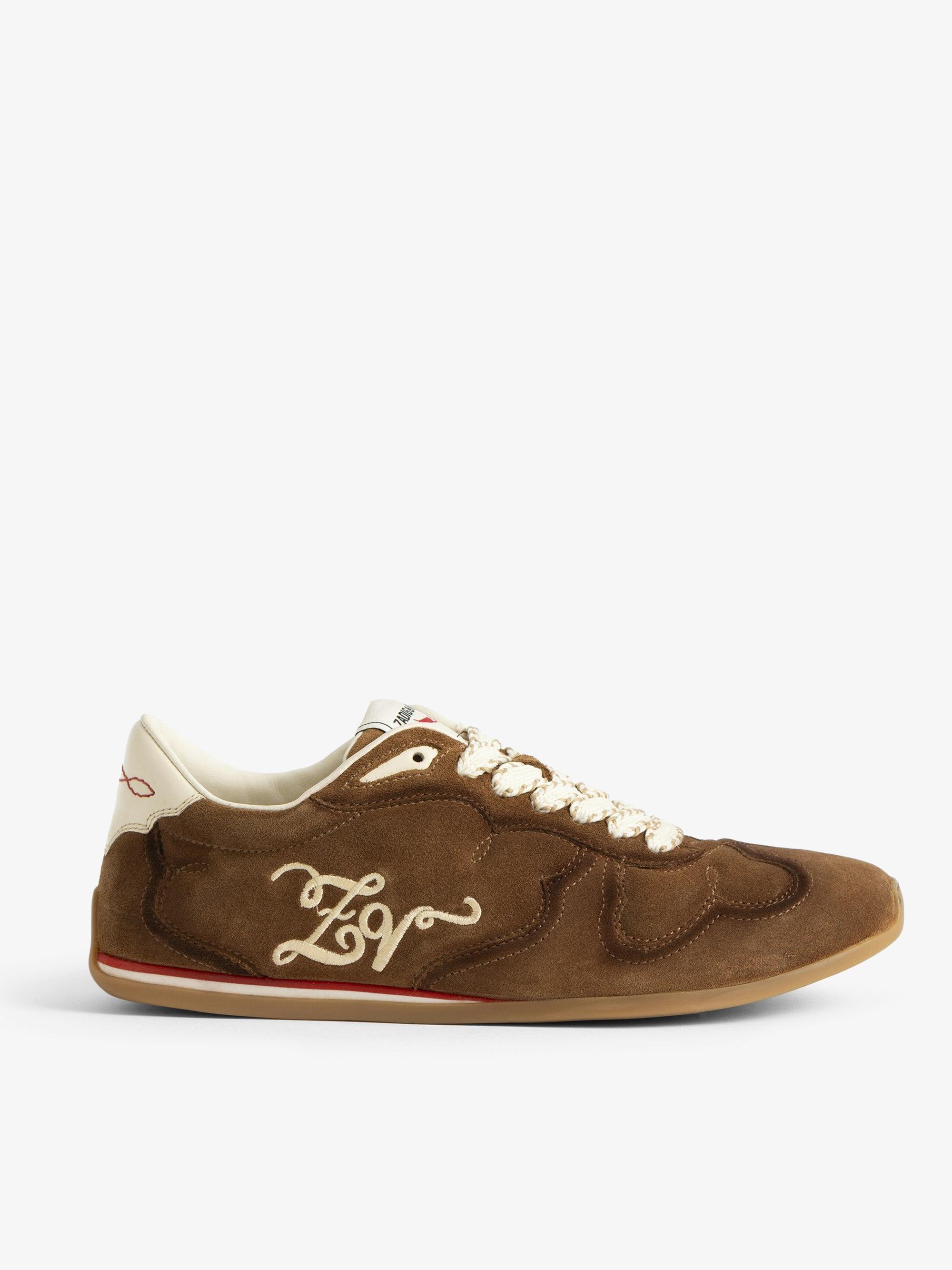 ZV Suede Dance Sneakers - Low-top leather sneakers with western cut-out.