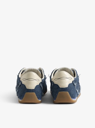 Trainers ZV Dance - Low-top sneakers in denim-effect textile with raw edges and western-style cutouts.
