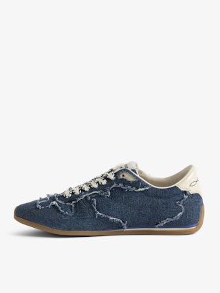 Trainers ZV Dance - Low-top sneakers in denim-effect textile with raw edges and western-style cutouts.