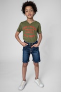 Bob Children's Bermuda Shorts - Children's cotton Bermuda shorts in blue