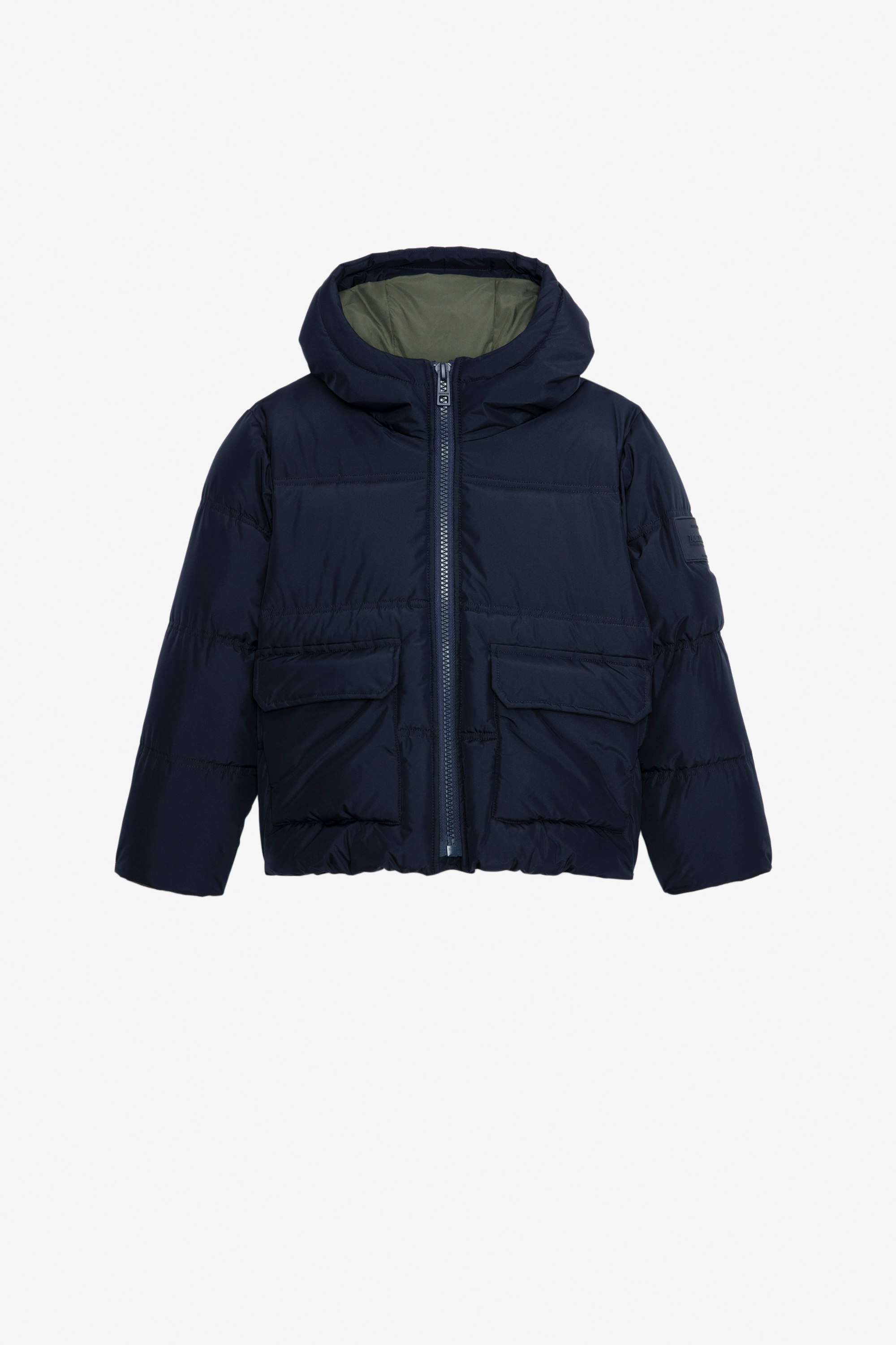 Dano Boys’ Puffer Coat - Boys’ navy blue water-repellent hooded puffer coat.