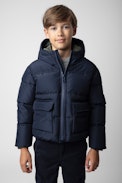Dano Boys’ Puffer Coat - Boys’ navy blue water-repellent hooded puffer coat.
