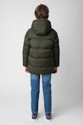 Bow Boys’ Puffer Coat - Boys’ khaki water-repellent hooded puffer coat.