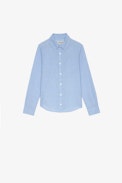 Camicia Reo Junior - Camicia in cotone blu con stampa davanti e dietro - Junior