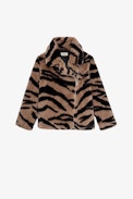 Madeleine Children’s Coat - Children’s leopard-print coat with revered collar and button fastening