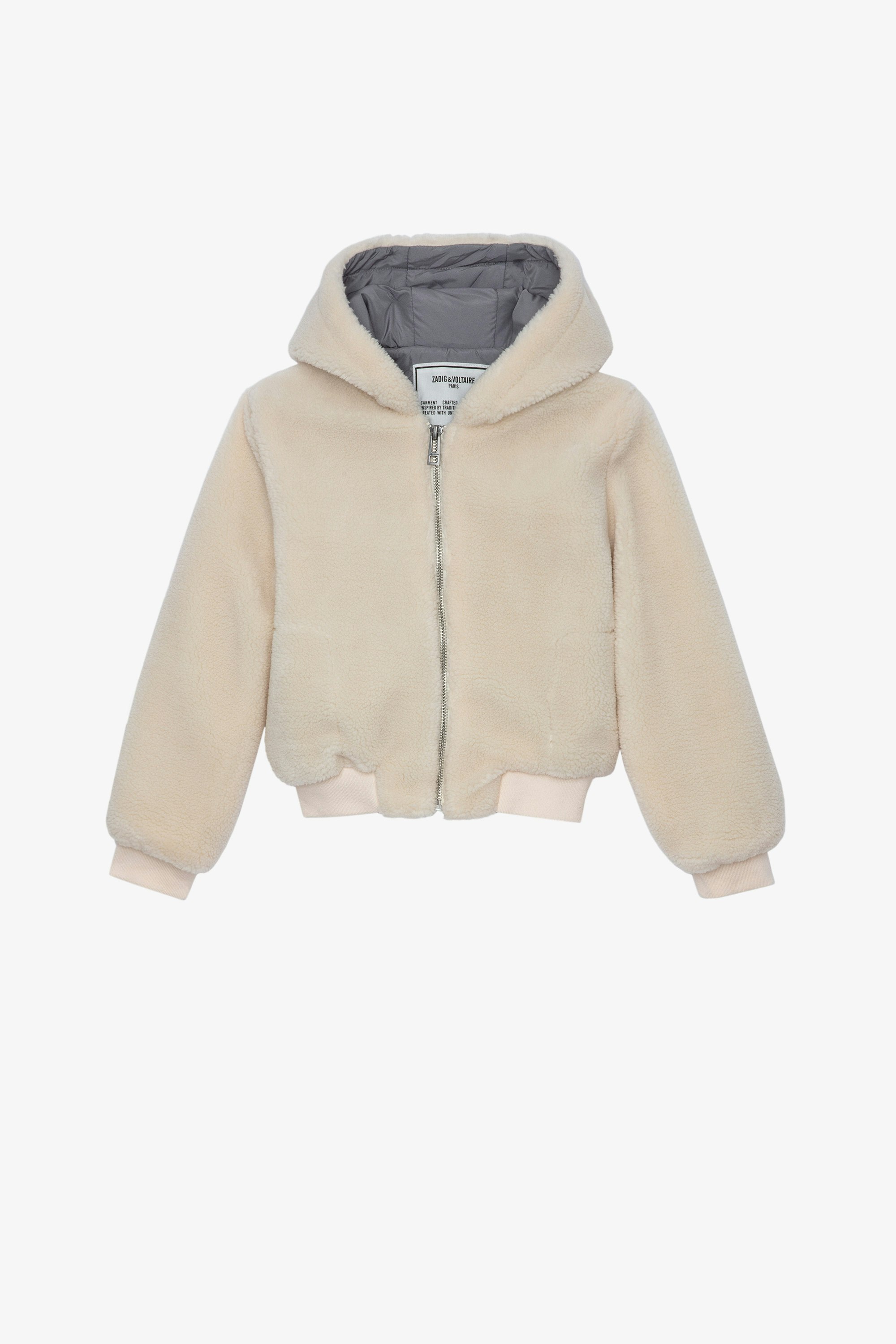 Charlie Children’s Jacket Children’s cream long-sleeve zip-up hoodie jacket 
