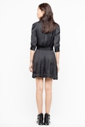 Retouch Satin Dress - Women’s black dress