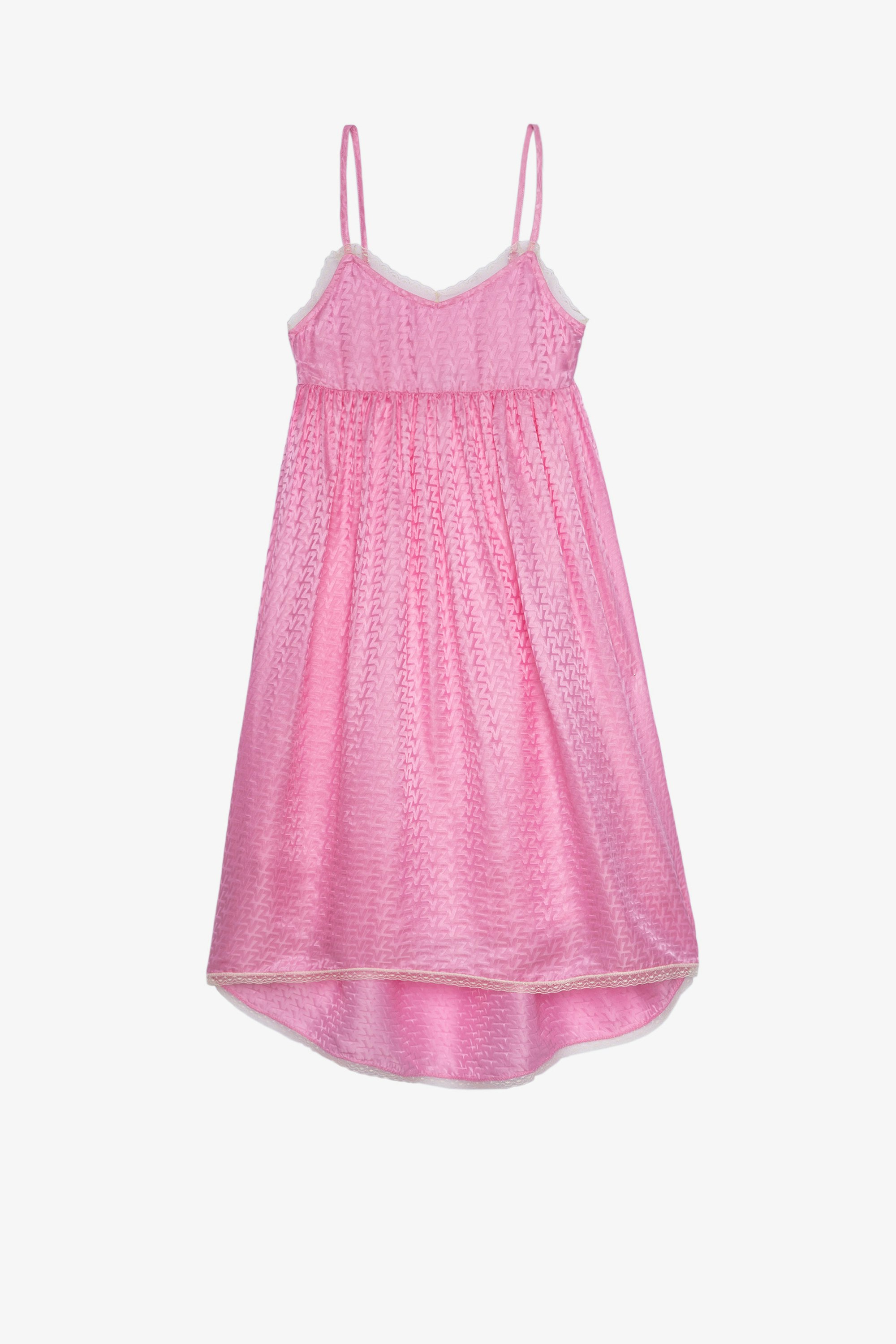 Vestido Seraphina Infantil Vestido rosa de seda y viscosa infantil