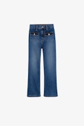 Jean Hippie Enfant - Jean denim bleu délavé flare enfant