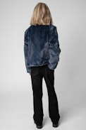 Madeline Children’s Jacket - Children’s blue fleece jacket with high collar