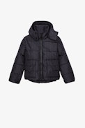 June Children’s Puffer Jacket - Children’s black puffer jacket with removable hood