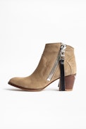 Molly Suede Zip Ankle Boots - Women’s heeled ankle boots in suede leather.