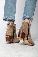 Molly Suede Zip Ankle Boots - Women’s heeled ankle boots in suede leather.