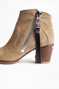 Molly Suede Zip Ankle Boots - Women’s heeled ankle boots in suede leather.