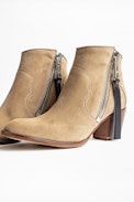 Molly Suede Zip Ankle Boots - Women’s heeled ankle boots in suede leather.