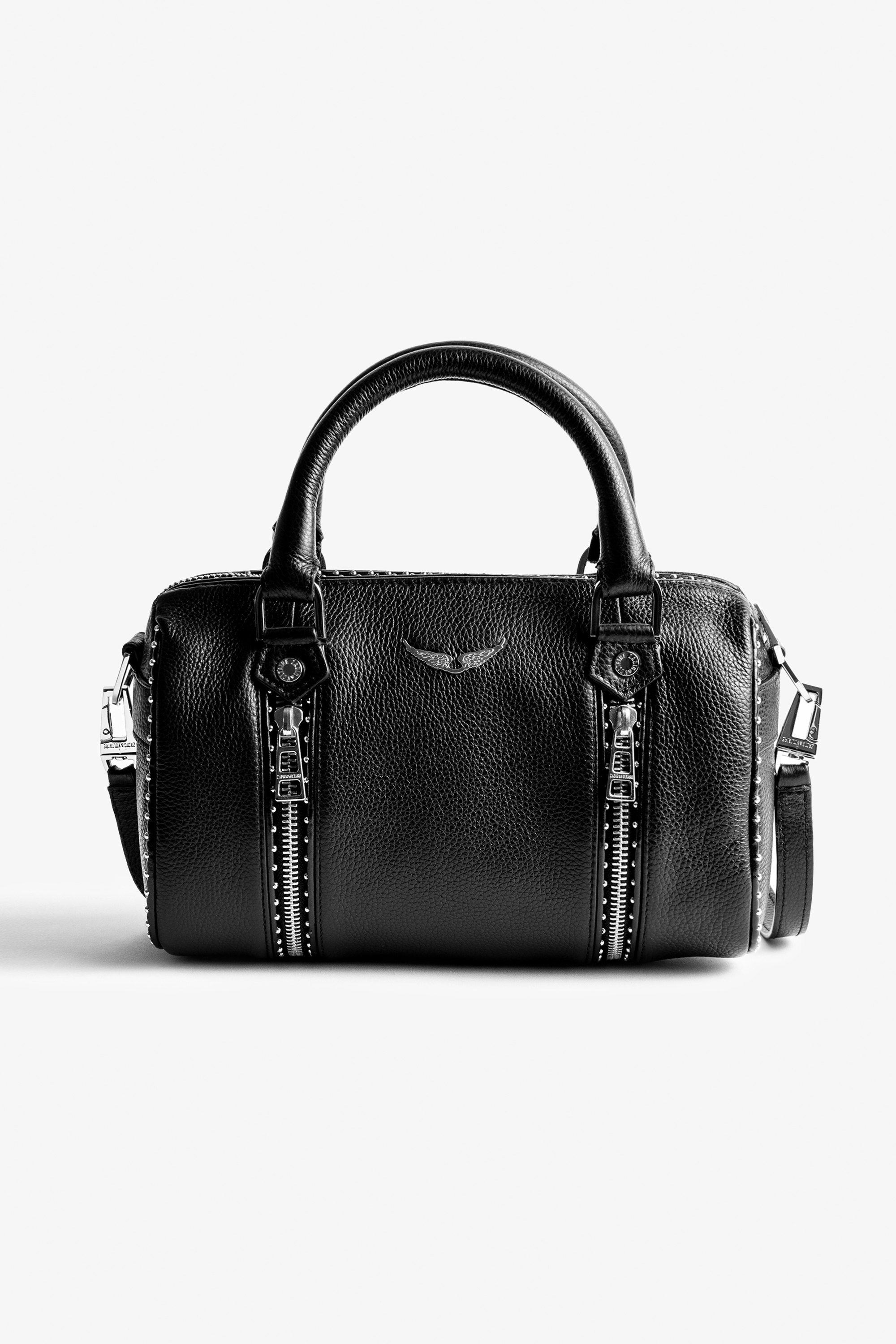 Tasche Sunny XS Studs - Ikonische Damen-Handtasche Sunny XS aus schwarzem, genarbtem Leder mit silberfarbenen Nieten.