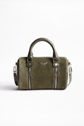 Xs Sunny Suede Patent Bag - Women’s small khaki bag in suede leather.