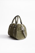 Xs Sunny Suede Patent Bag - Women’s small khaki bag in suede leather.