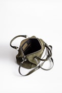 Xs Sunny Suede Patent Bag - Women’s small khaki bag in suede leather.