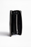 Brieftasche Compagnon Patent - Schwarze Damenbrieftasche aus Leder.