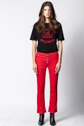 Londa Denim Pants - Women’s red jeans.