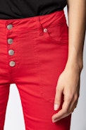 Londa Denim Pants - Women’s red jeans.