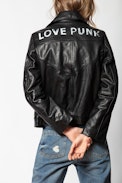 Blouson Lila Cuir - Veste noire en cuir femme