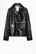 Blouson Lila Cuir - Veste noire en cuir femme
